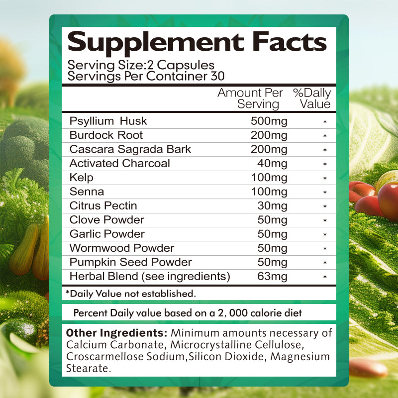 BSYS 7 Day Colon Cleanse & Detox Formula 60's (Natural Herbal Extracts)