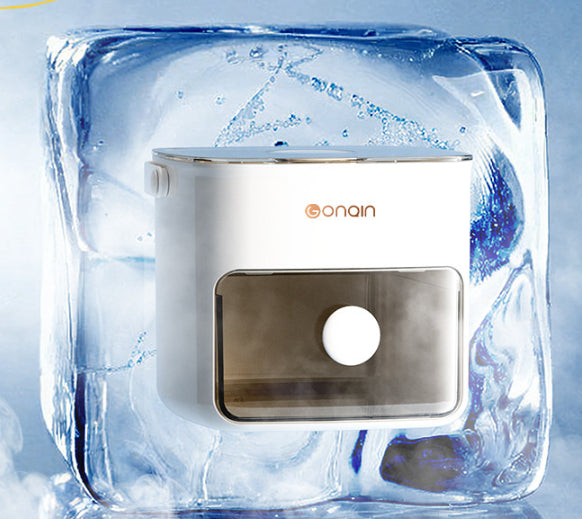 48 Cube Double-Deck Portable Ice Maker with Easy Press Lid, Silicone Trays & Durable Plastic, Countertop Kitchen Gadget for DIY Frozen Food, Summer Drinks & Beverage Cooling