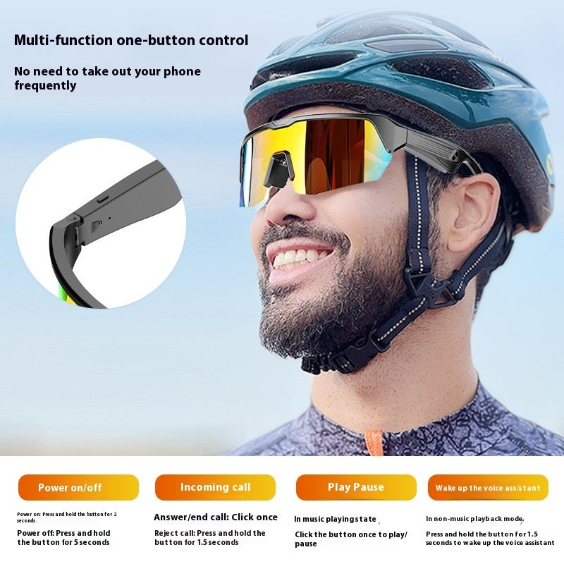 Smart Bluetooth AI Glasses Windproof Sunglasses Fashion Riding Audio Call Sunglasses