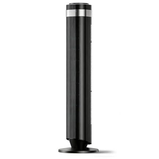 The Bedroom Is Equipped With A Silent Tower-type Fan, A 28-decibel Standing Fan, Intelligent Automatic Mode, And A 64  Swivel Bladeless Cooling Fan